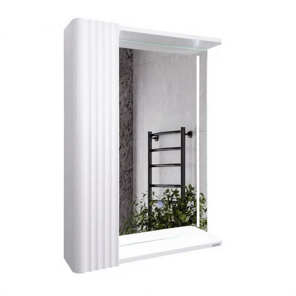 Зеркало-шкаф Comforty Ангара-60 белый матовый с LED подсветкой