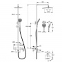 Душевая система с тропическим душем Cersanit Moduo 64314 с изливом, лейка 5 режимов, шланг 150 мм металл