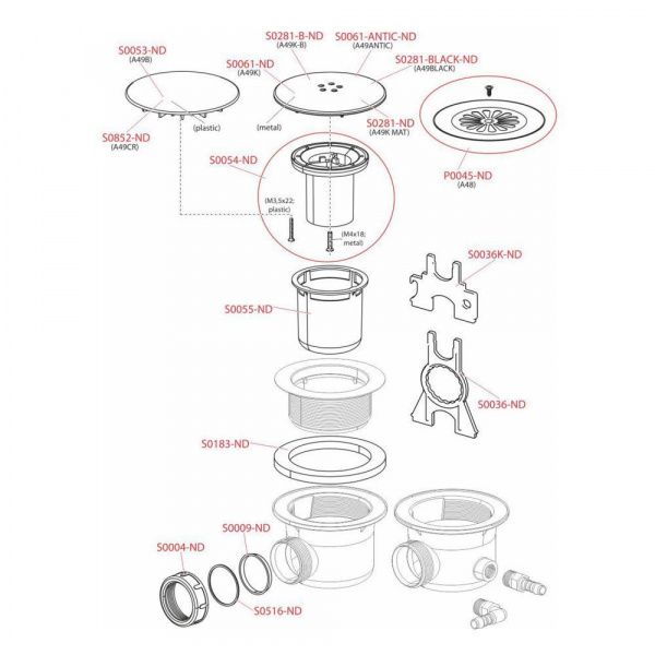 Сифон для душевого поддона AlcaPlast A49Black черный матовый