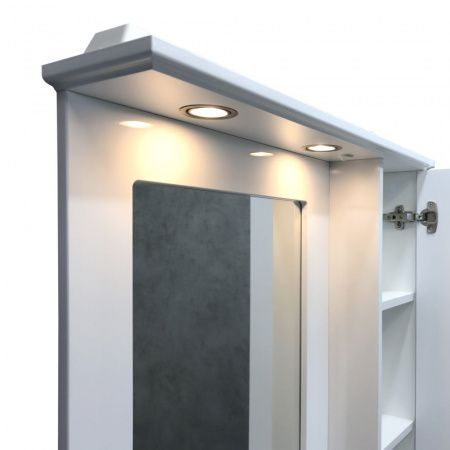 Comforty. Зеркало-шкаф "Палермо-80" белый глянец