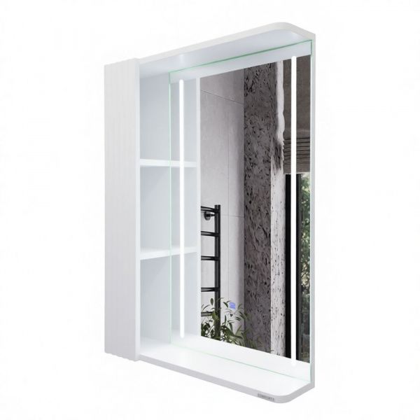 Зеркало-шкаф Comforty Ангара-60 белый матовый с LED подсветкой