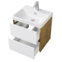 Акватон. Тумба-умывальник Сканди 55 Белый/Дуб Рустикальный 1A251701SDZ90 с раковиной Адриана 55