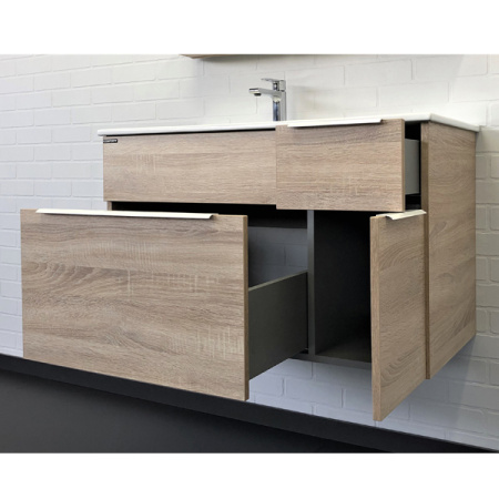 Тумба-умывальник Comforty Варна-90 дуб сонома с раковиной Comforty 9090EL
