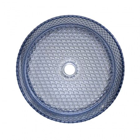 Стеклянная круглая раковина 40 см Comforty CF21011(400) небесно-голубой