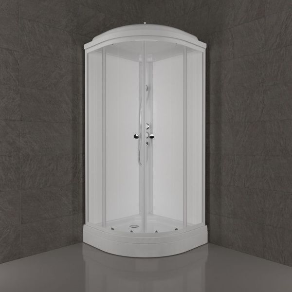 Угловая душевая кабина Тритон Экстра 88*88 А, низкий поддон, сифон D50 клик-клак Угловая душевая кабина Тритон Экстра 88*88 А, низкий поддон, сифон D50 клик-клак