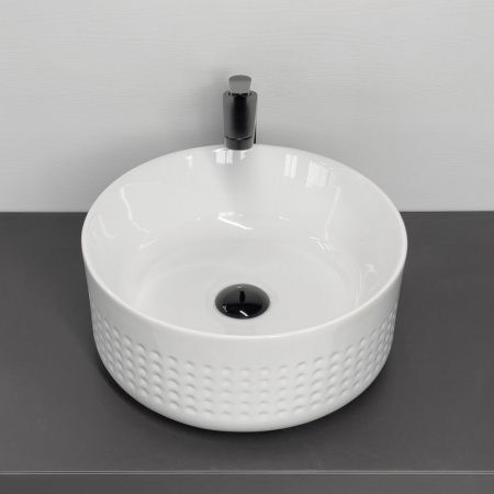 Накладная круглая раковина с высоким скошенным бортом Comforty HDA088A фарфор, белая