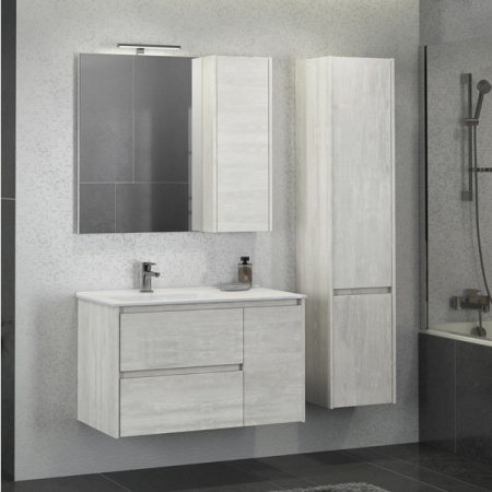 Comforty. Тумба-умывальник "Бремен-90" дуб белый с раковиной Comforty 9090EL
