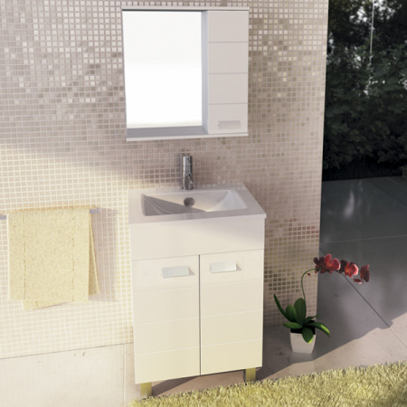 Тумба-умывальник Comforty Модена 60М белая с раковиной Quadro 60