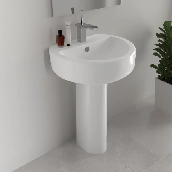 Раковина пьедестальная Sanita Luxe Best 55*44,5 белая