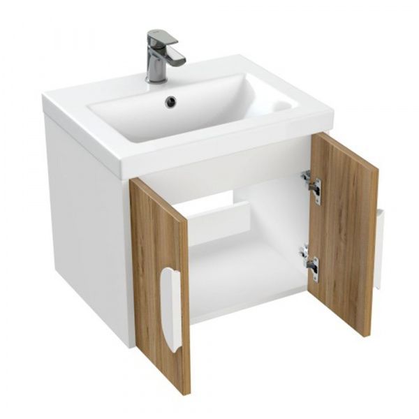 Тумба под раковину подвесная Cersanit Como 50, 69340, орех