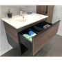 Comforty. Тумба-умывальник "Франкфурт-75" дуб шоколадно-коричневый с раковиной COMFORTY 75E