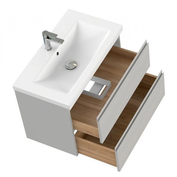 Тумба под раковину подвесная Cersanit Moduo 80, цвет серый туман, 69349