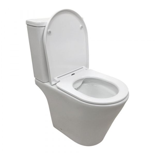 Безободковый унитаз-компакт Comforty CF41363C1 универсальный выпуск, двухрежимный, сиденье дюропласт с микролифтом