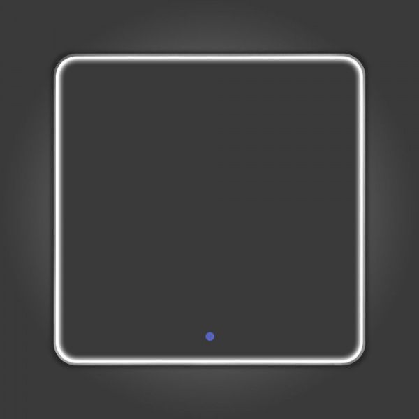 Зеркало в серебряной алюминиевой раме 80 см Comforty Сириус-80 LED IC-подсветка холодный свет, сенсор