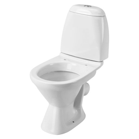 Santek. Унитаз-компакт "Римини", 1WH111758 косой выпуск, однорежимная арматура, сиденье полипропилен