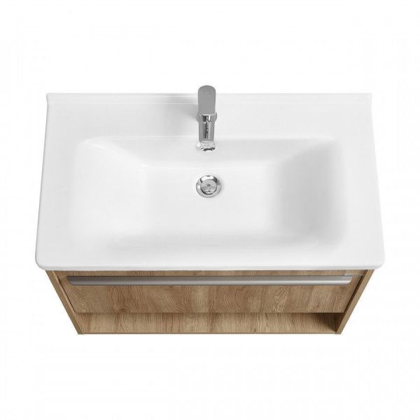 Тумба-умывальник Акватон Хоуп 80 Орех с раковиной Миранда 80 1A2873K0HP6C0