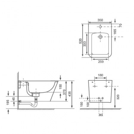 Биде подвесное Comforty CF40506 белый глянец