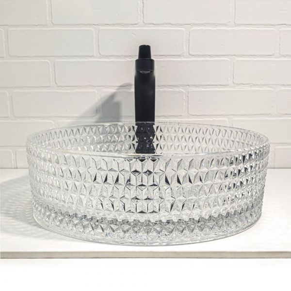 Круглая стеклянная раковина 40 см Comforty CF21003(400) прозрачное стекло