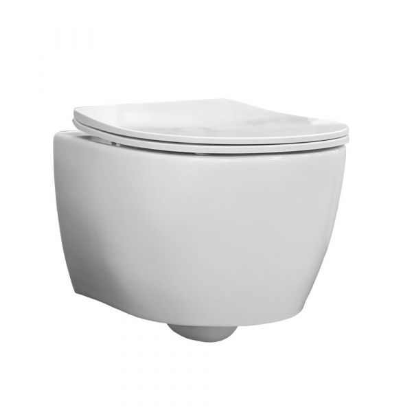 Готовый комплект: унитаз подвесной безободковый Гэлакси + инсталляция Оли + кнопка Оли Глоуб хром глянец