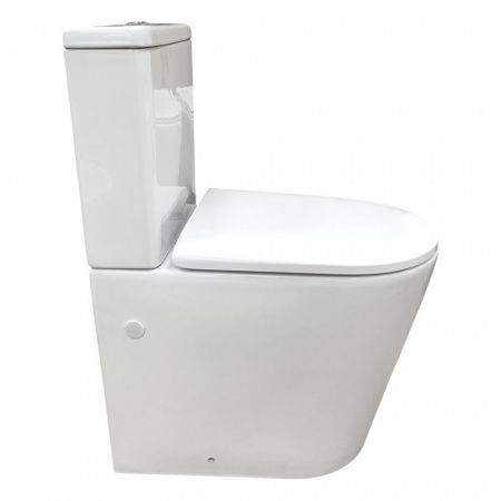 Безободковый унитаз-компакт Comforty CF41273S1 универсальный выпуск, двухрежимная арматура, сиденье дюропласт с микролифтом