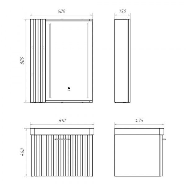 Зеркало-шкаф Comforty Ангара-60 белый матовый с LED подсветкой