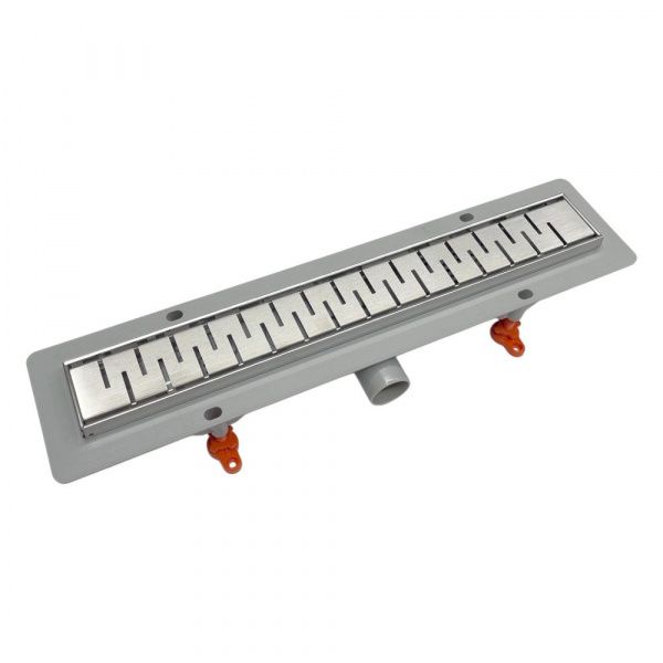 Желоб водоотводящий пластиковый 500 мм с решеткой хром матовый Comforty CF6T1750