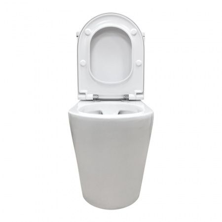 Безободковый унитаз-компакт Comforty CF41273S1 универсальный выпуск, двухрежимная арматура, сиденье дюропласт с микролифтом