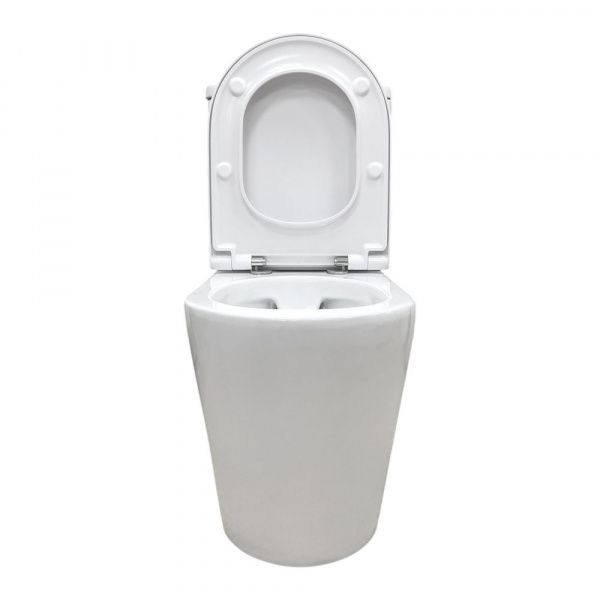 Безободковый унитаз-компакт Comforty CF41273S1 универсальный выпуск, двухрежимная арматура, сиденье дюропласт с микролифтом