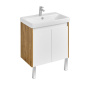 Тумба-умывальник Акватон Сканди Doors 70 Белый/Дуб Рустикальный 1A278901SDZ90 с раковиной Адриана-70