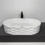 Накладная овальная раковина для ванной HDA091 рифленый борт, фарфор