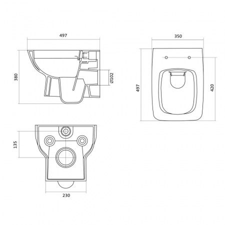 Готовый комплект Santek Нео rimless 1WH501777 подвесной безободковый унитаз, сиденье дюропласт с микролифтом, инсталляция, кнопка смыва