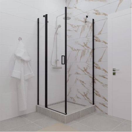 Душевое ограждение Тритон Йота-Блэк, 90х90, квадратный поддон, сифон D90 мм