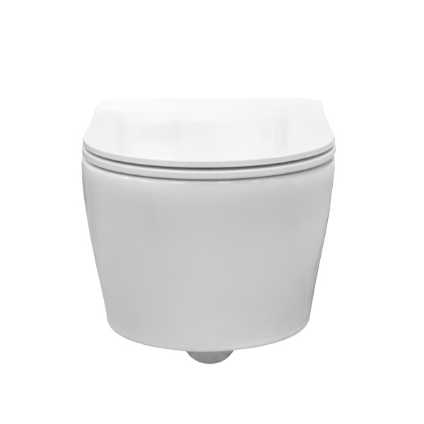 Унитаз подвесной безободковый Comforty CF41273WH тонкое сиденье дюропласт с микролифтом