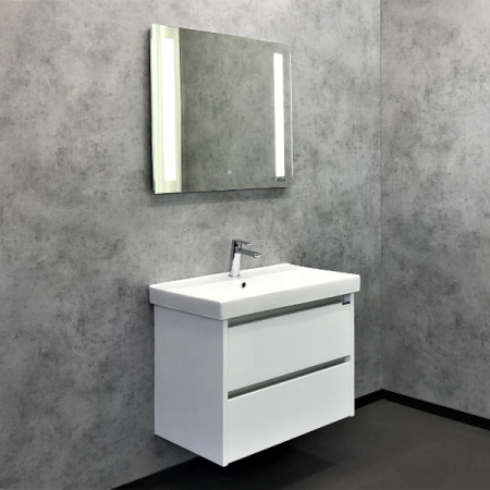 Comforty. Тумба-умывальник Дублин-75 белый глянец с раковиной Comforty 8057