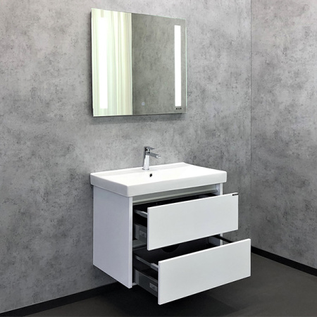 Comforty. Тумба-умывальник Дублин-75 белый глянец с раковиной Comforty 8057