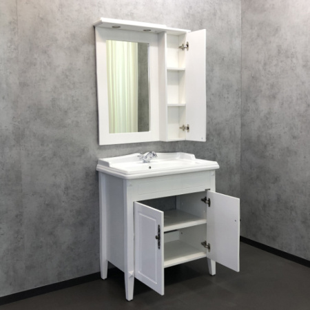 Comforty. Тумба-умывальник "Палермо-80 белый глянец с раковиной Comforty 3380