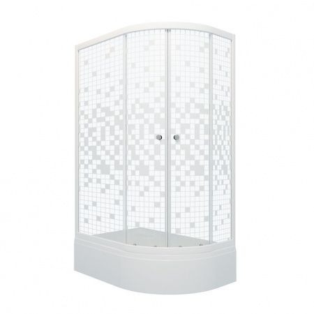 Душевое ограждение Тритон Коралл 120*80 В левый угол, средний поддон, стекло мозаика, сифон D50