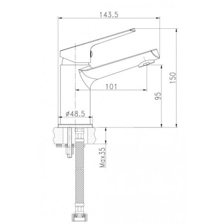 Смеситель для раковины Cersanit Flavis 63034 хром