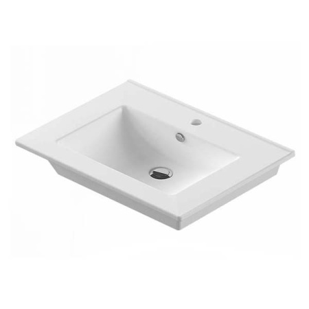 Тумба-умывальник Comforty Клеон-75Н белый/дуб дымчатый с раковиной Quadro 75