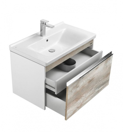 Тумба-умывальник Акватон Капри 80 1A230201KPDA0 Бетон пайн с раковиной Миранда 80