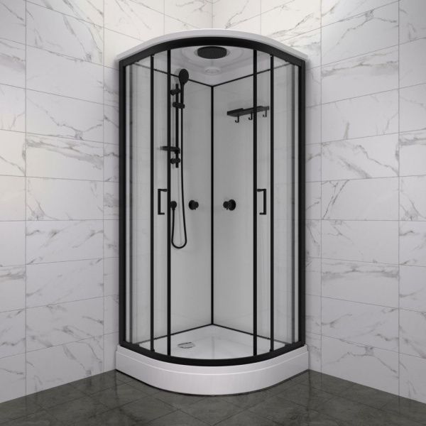 Душевая кабина Тритон Прайм-Блэк М3 90*90 А низкий поддон, черный профиль