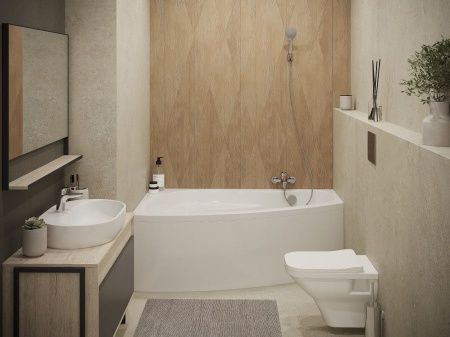 Асимметричная акриловая ванна Сантек Майорка 150*90 1WH111985 правая