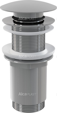 AlcaPlast. Водослив для умывальника 5/4" A395  механизм click/clack, с большой заглушкой для умывальников без перелива