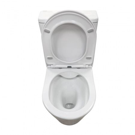 Безободковый унитаз-компакт Comforty CF41363C1 универсальный выпуск, двухрежимный, сиденье дюропласт с микролифтом