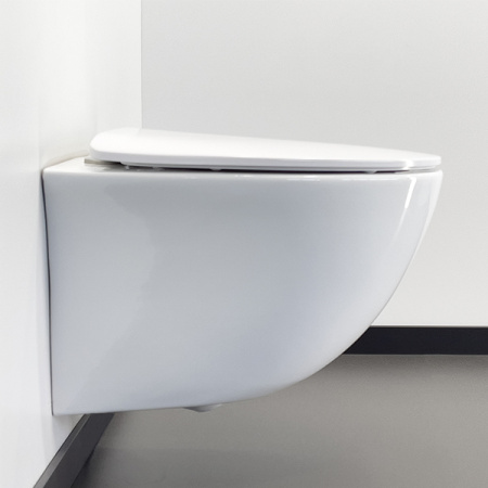 Унитаз подвесной безободковый Comforty 107 сиденье дюропласт softclose тонкое, быстросъёмное