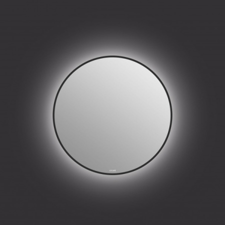 Зеркало Cersanit Eclipse smart 80x80 с подсветкой круглое черная рамка 64147