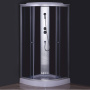 Душевая кабина Comforty 304GG, 900*900*2150, серое стекло, задняя черная стеклянная панель