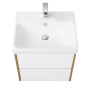 Акватон. Тумба-умывальник Сканди 55 Белый/Дуб Рустикальный 1A251701SDZ90 с раковиной Адриана 55