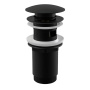 AlcaPlast. Водослив для умывальника click/clack A392BLACK 5/4",цельнометаллический большой заглушкой черный