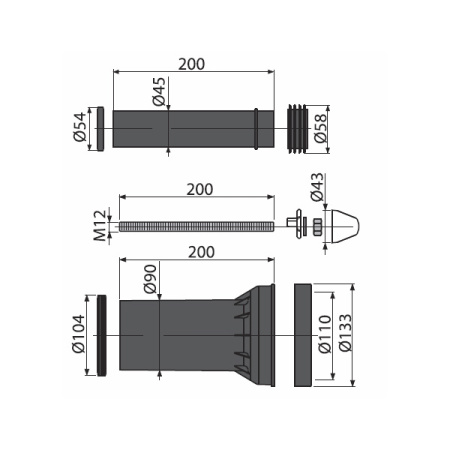 AlcaPlast. Комплект дополнительных принадлежностей M900